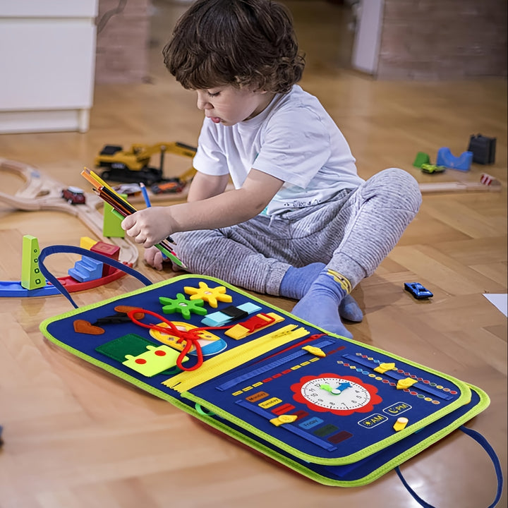25-IN-1 Busy Board: Educational Toy for 1-4 Year Old Toddlers - Develop Fine Motor Skills & Sensory Development - Perfect Travel Toy for Planes & Cars - Great Christmas And Halloween Gift for Kids! for Winter