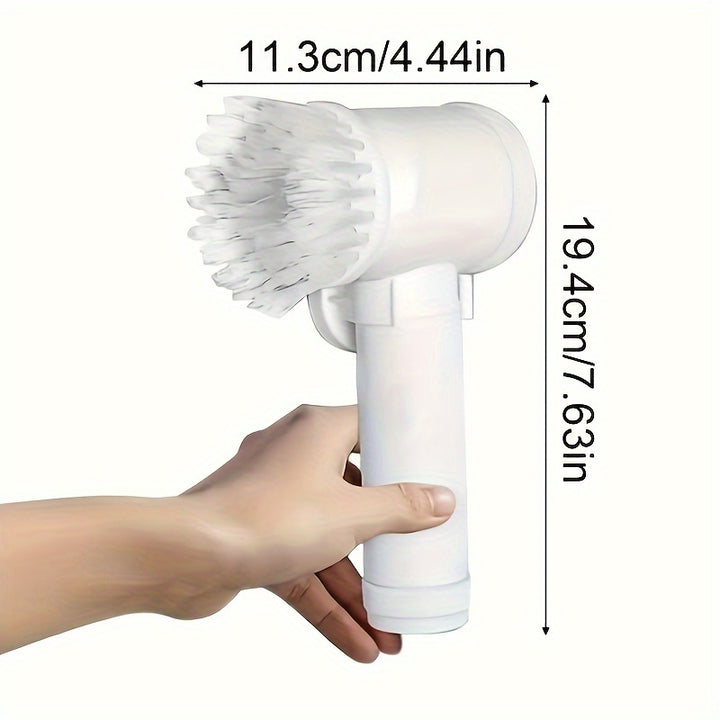 1 set 5-in-1 electric rotating floor cleaner, with 5 replaceable brush heads, wireless electric cleaning brush, handheld rechargeable shower floor cleaner, suitable for bathrooms, kitchens, bathtubs, tiles, shower rooms, clea