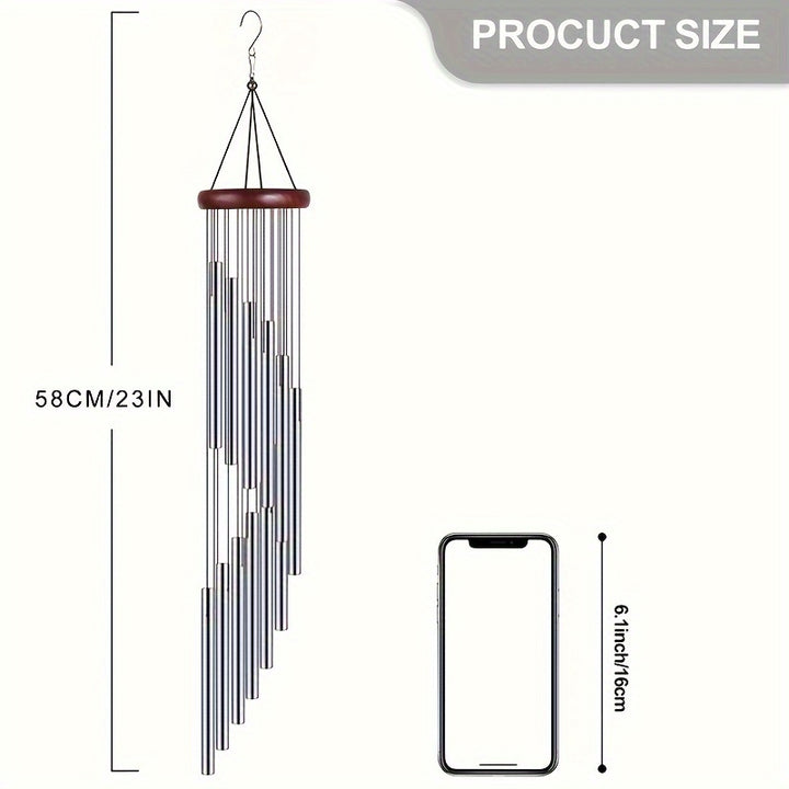 Outdoor Sympathy Wind Chimes, Equipped With 12 Aluminum-golden Tubes And Hooks, Used For Home, Patio, Garden, Outdoor Memorial Gift Decoration.