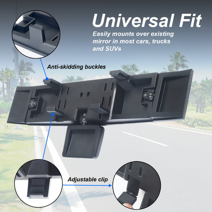 Quadruple Folding Foldable Car Mirror, Multifunctional Adjustable Swivelling Widen The Field Of View Mirror
