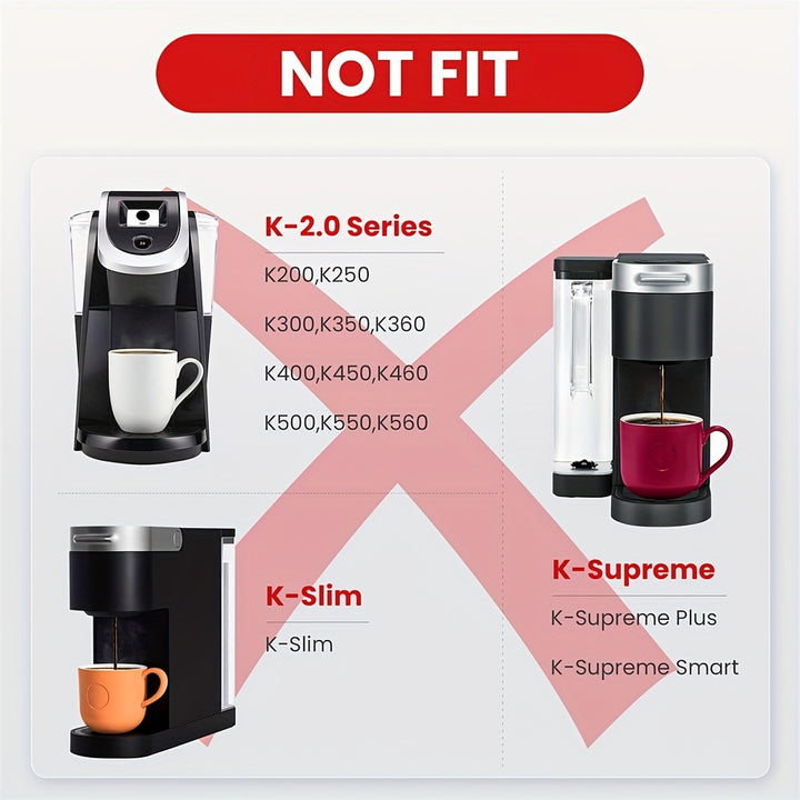 2pcs Premium Stainless Steel Reusable K-Cup Coffee Pods, 1.0 Compatible - High-Quality & Durable with 360° Perforated Brewing Design for Optimal Flavor Extraction, Rust-Resistant with Sealing Rubber Ring, Ideal for Home & Of