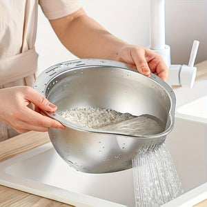 Commercial-Grade Stainless Steel Colander - Extra Large 5.5QT Heavy Duty Food Strainer Basket, Rust-Proof & Dishwasher Safe, BPA-Free & Food Safe for Pasta