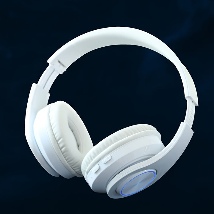 B39 Écouteurs Lumineux Sans Fil, Pliable & Rétractable, Jack 3,5 mm, Microphone à Condensateur, Contrôle du Volume par Bouton Poussoir, Non Étanche, pour Téléphones Portables, Chargement USB Type-C, Batterie Rechargeable 150mAh, 2,5W-14W, Thème Anime,