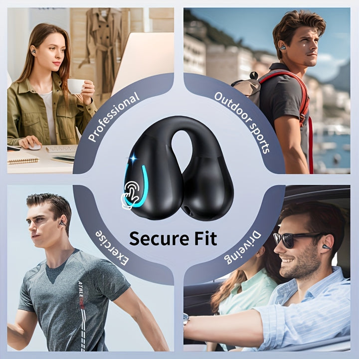 Truly Open Wireless Earbuds (Wireless 5.4 TWS), Experience 360° Ambient Awareness & All-Day Comfort. Secure Open-Ear Fit for Sports/fitness. Advanced ENC