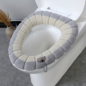 Coussin de siège de toilette lavable bicolore - Épaissi et confortable, adapté à une utilisation en hiver, choix parfait pour les maisons et les lieux commerciaux