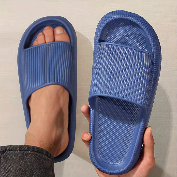 Zapatillas de casa para hombre de punta abierta, ligeras, cómodas y antideslizantes