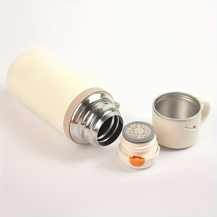 1pc 600ml 21 Oz Grande Capacité Bouteille Sous Vide en Acier Inoxydable 316, Cap & Tasse 2 Bouteille d'Eau Chaude, Tasse d'Eau Chaude, Double Isolation, Ultra Portable, Design Polyvalent, Parfait Pour Voyage, Maison, Bureau, École Et Anniversaire Unique