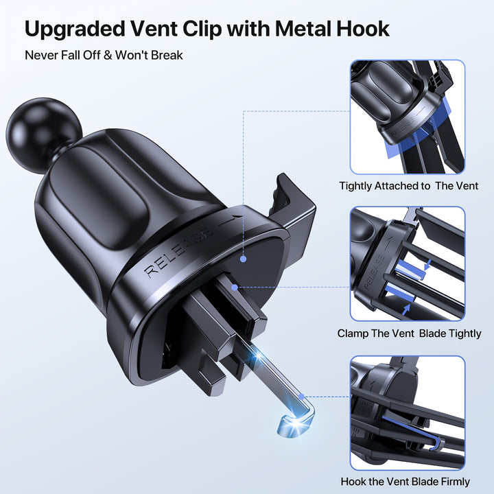 [3-in-1 Phone Holder] 3-in-1 Car Phone Holder Mount, Universal Cell Phone Holders for Your Car Dashboard Air Vent, Adjustable Car Phone Holders Fit for All Phones, By Miracase