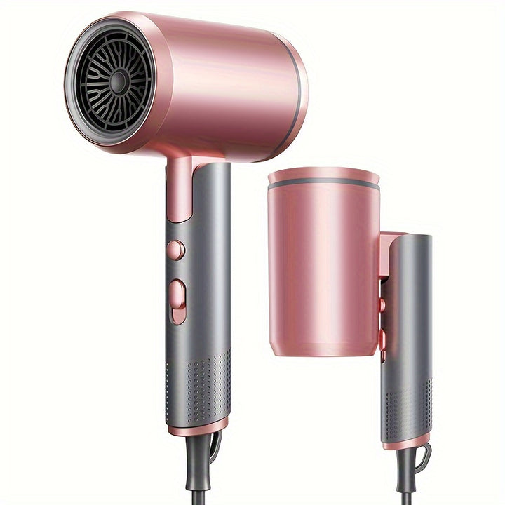 Professional Ionic Hair Dryer Blow Dryer with Diffuser and Concentrator and Hanging rack for Curly Hair Negative Ions Dryer with Ceramic Technology Nozzle for Fast Drying as Salon Light and Quiet, Folding Travel