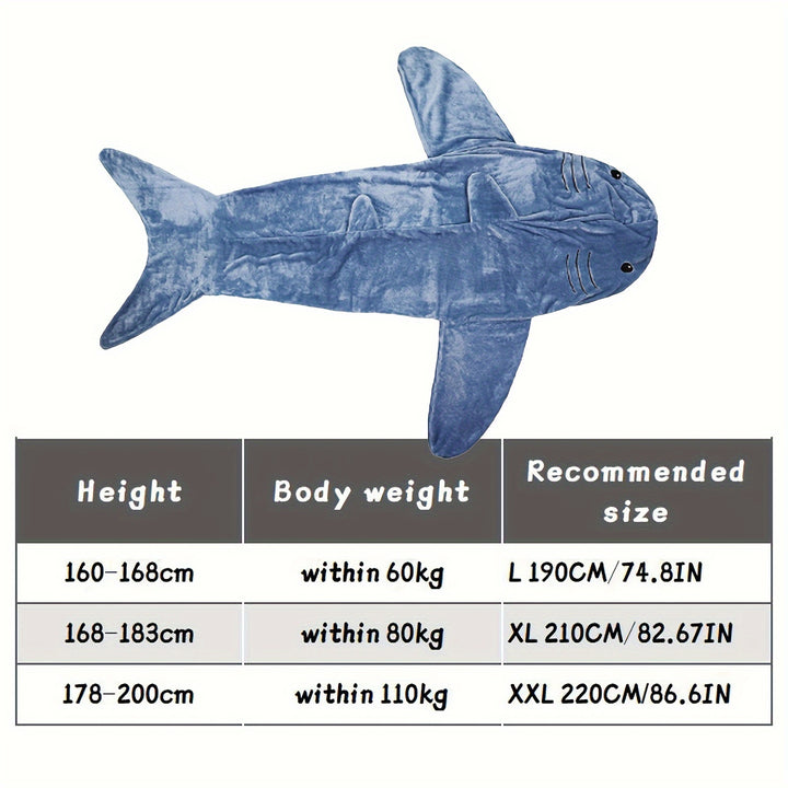 Vintage Style Shark Blanket - Cozy, Machine Washable Polyester Onesie | Unique Christmas Gift for Adults
