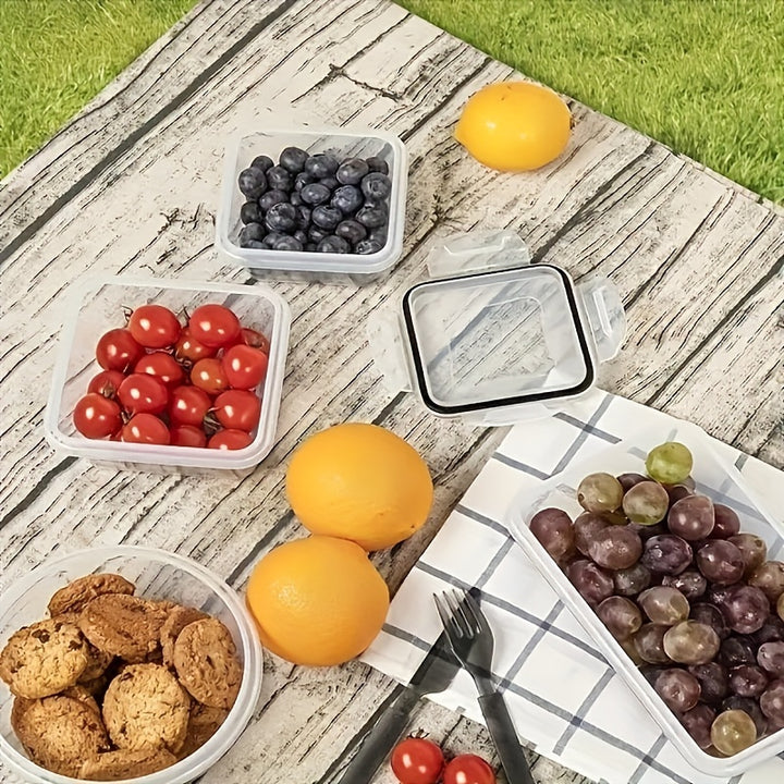 24-Pack BPA-Free Airtight Food Storage Container Set - Easy Snap Lock Lids, 12 Boxes And 12 Lids - For Picnics, Camping, Office, And School, Keep Your Food Fresh And Organized, Christmas Gift, Local Warehouse Delivery