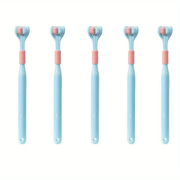 1pc Triple-Sided Soft Bristle Toothbrush for Gentle, Deep Cleaning - Travel-Friendly, Adult Oral Care