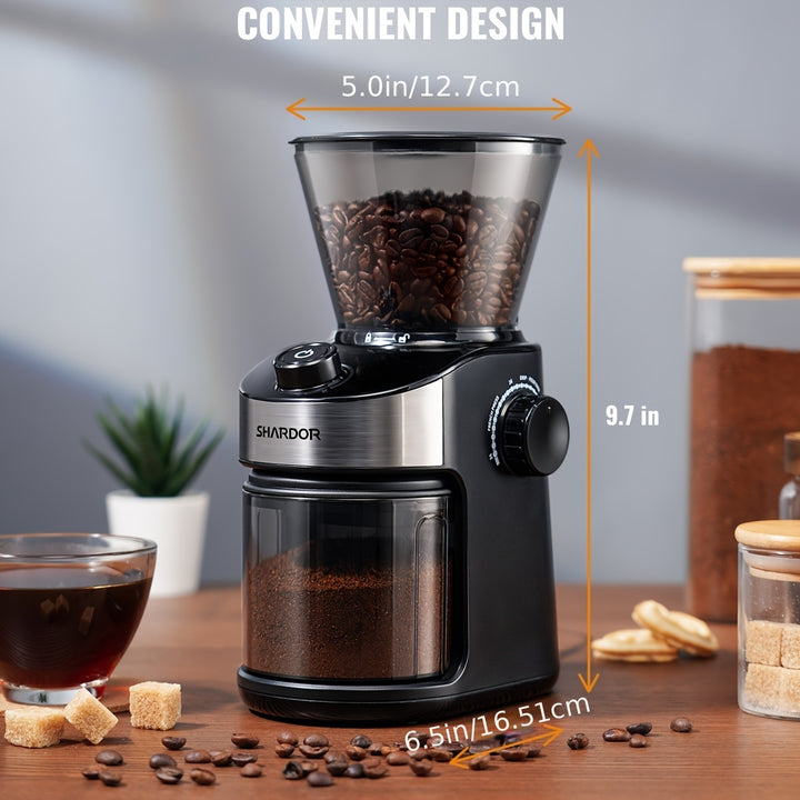 [Adjustable Timer] SHARDOR Electric Coffee Grinder - 32 Grinding Sizes, 40 Seconds Adjustable Timer - Home Coffee Grinder