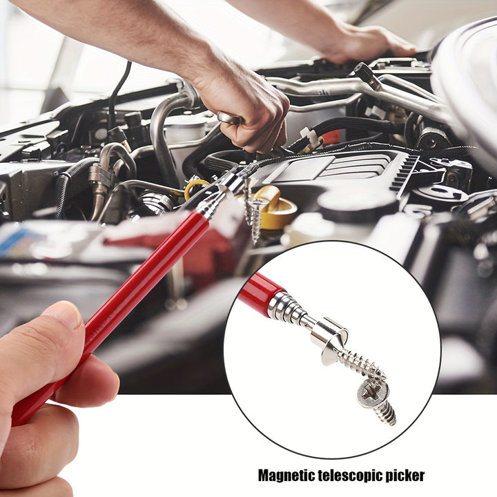 1pc Magnet Pickup Tool, Orange Telescopic Adjustable Magnetic Pick-Up Tools Picking Up Small Pieces