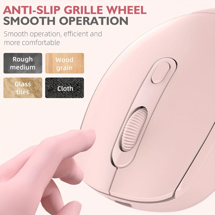 [Ambidextrous Wireless Mouse Design] [1pc Ergonomic Wireless Mouse] Ergonomic Wireless Mouse with USB Receiver, Ambidextrous Design, Silent Click, Durable Plastic, Non-rechargeable, with No Battery Included for Laptop/Desktop