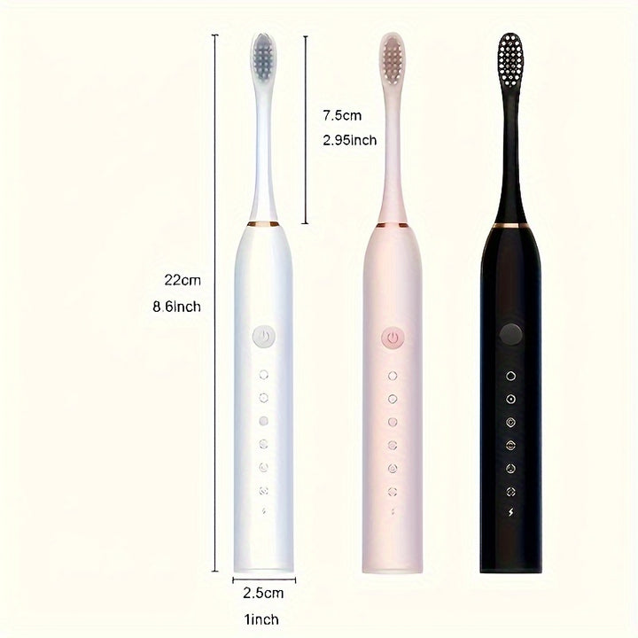 1/2 Set Super Whitening Series Soundwave technology Electric Toothbrush Adult Electric Toothbrush Set - 4 Brush Heads and USB Rechargeable Soundwave technology Toothbrush, Soft Toothbrush for Sensitive Gums and Teeth - 6 Inte