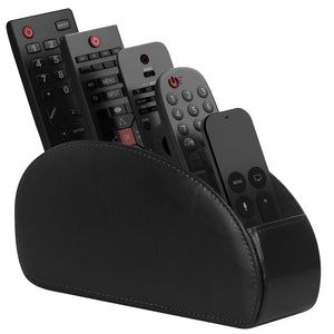 Suporte para Controle Remoto com 5 Compartimentos - Caixa de Controle Remoto em Couro PU para Armazenamento de Mesa, Adequada para Controles de TV, DVD, Blu-Ray, Media Player e Aquecedores, Organizador de Mesa e Gaveta para Armazenamento em Casa