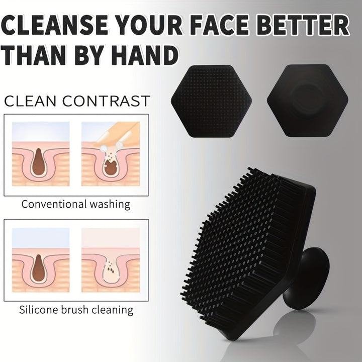 Men's Silicone Face Scrubber - Gentle Exfoliator Pad & Massager For Deep Cleansing And Dead Skin Removal, Fragrance-Free Personal Care