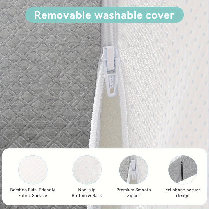 8" 10" 12" Bed Wedge Pillow For Sleeping Triangle Incline Wedge With Memory Foam Top, Elevated Leg Pillow After Surgery