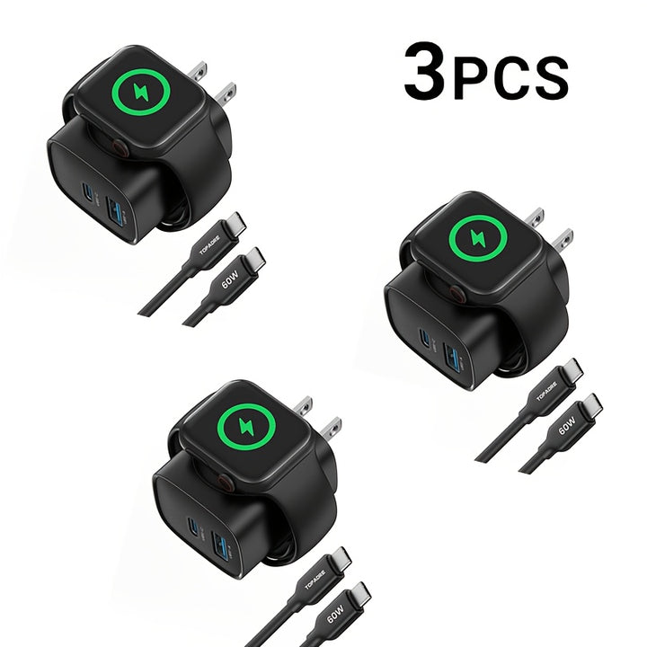 20W For Apple Watch Charger, Multiport PD Fast Charger Block Brick Cube, USB C Wall Power Adapter For IPhone 11/12/13/14/15/Pro Max, XS/XR/X, Ipad Pro