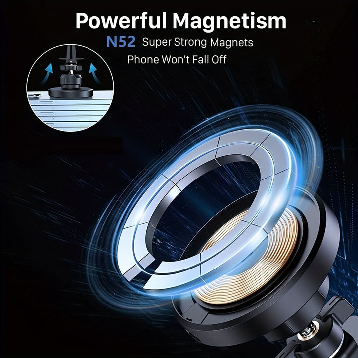 Magnetic Wireless Phone Holder Car Charger Car Mount with Fast Charging Wireless Magnet Car Phone Holder for iPhone 16/16 Pro/16 ProMax/15/15 Pro/15 Pro Max/15 Plus/14/14 Pro/14 Pro Max/14 Plus/13/13 Pro/13 Pro Max/12/12 Pro/