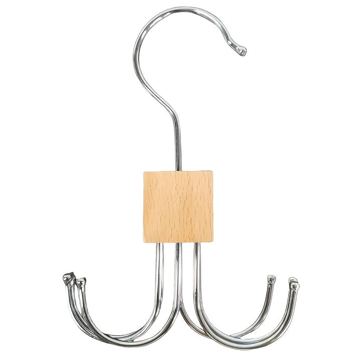 Coat, Hat, Scarf, Wardrobe Storage Clothes Hanger - Door Hanger - Bag Storage Hook - Polished Wooden Finish