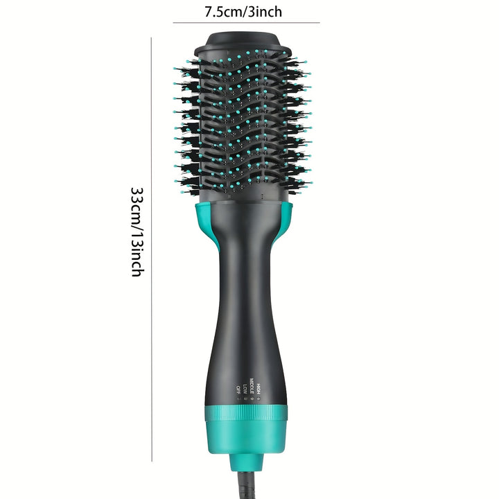 Brosse soufflante 4-en-1 avec température réglable - Réduit les frisottis et l'électricité statique pour tous les styles de cheveux avec des ions négatifs, poignée ergonomique - Brosse soufflante