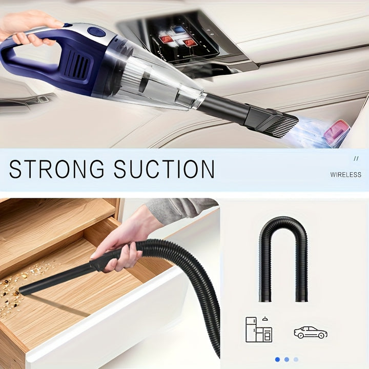 Powerful Portable Vacuum Cleaner - Wireless Handheld Mini Cleaning Vacuum - USB Charging, Variety of Accessories, Suitable for Car, Home, Office