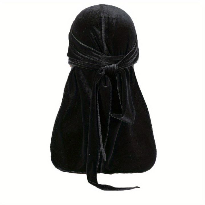 Durags en velours pour hommes - Longue queue, brillant, bonnet pour cheveux stylés