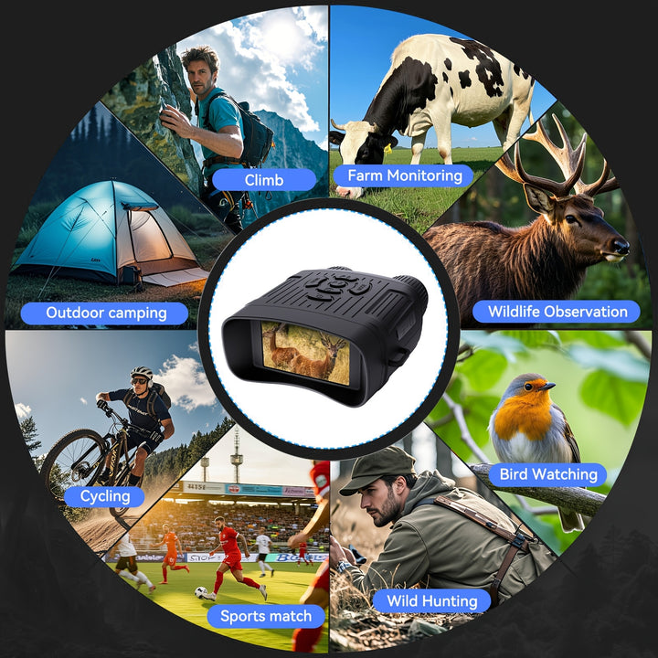 [Jumelles de Vision Nocturne Extérieures] Jumelles de Vision Nocturne Pour Extérieur, Lunettes de Vision Nocturne Infrarouges Pour Adultes, Carte de 32 Go Pour Sauvegarder Photos et Vidéos Pour Camping, Chasse & Sécurité