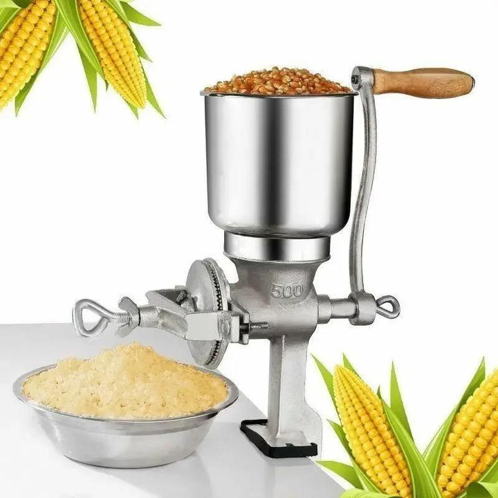 Manual Kitchen Grinder - Hand-Operated Device For Grinding Corn Into Flour, Milling Wheat Grains, And Nuts