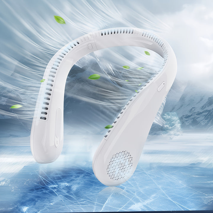 [5200mAh Portable Neck Fan] Rechargeable Portable Neck Fan - 5200mAh USB-Powered Hands Free Bladeless Cooling Fan With 3 Speed | Compact & Lightweight For Outdoor, Travel, Picnic, BBQ, Fishing, Jobsite | Battery Powered (4-16