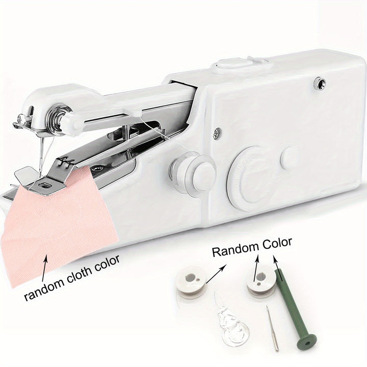 1pc Mini Portable Handheld Sewing Machine, Quick Stitch Tool for Fabric, Cloth, Clothing (Battery Not Included, Self-prepared 4 AAA Batteries)