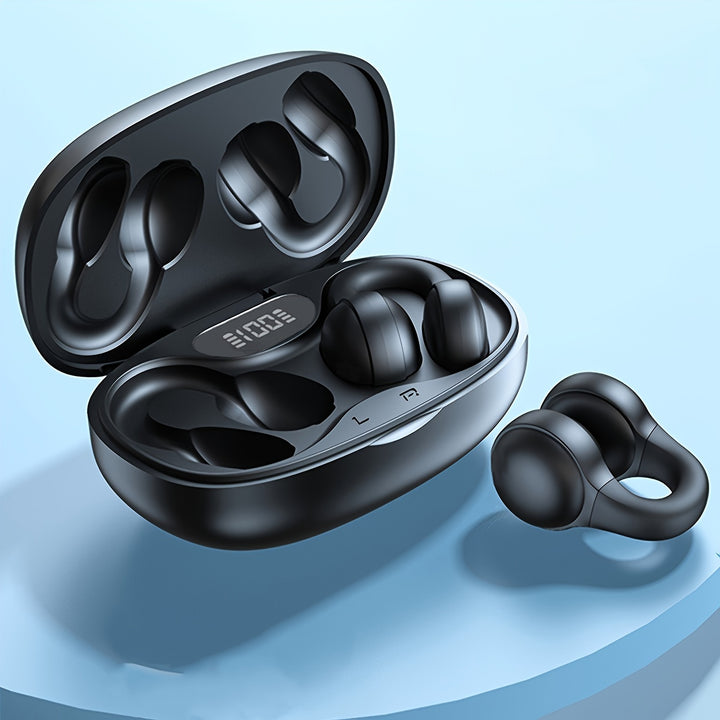 Touch Control Wireless Earbuds - Clip-On Sports Headphones with Charging Case, for iPhone & for Xiaomi Devices, Touchscreen Wireless Earbuds, New, Music Headset, Earphones