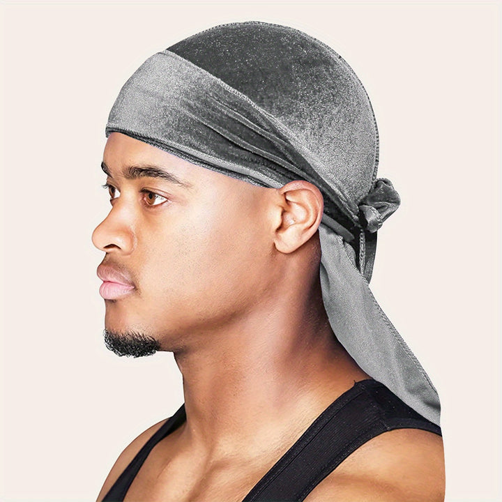 Durags de Terciopelo para Hombres y Mujeres - Gorro de Ducha Suave y Cómodo con Cola Larga y Correas Anchas - Perfecto para Proteger el Cabello y Estilizar - Accesorios de Baño