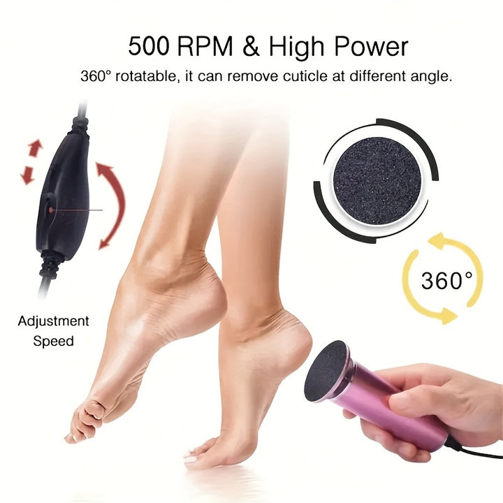 [60pcs Sandpaper Electric Callus Remover] Electric Foot Callus Remover, Adjustable Speed Pedicure Machine With 60pcs Sandpaper Disk, Metal Exfoliating Tool For Men And Women, Foot Care For Dead Skin And Hard Callus Removal