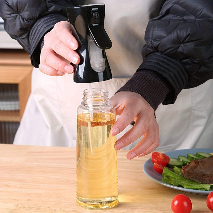 1pc, 6.8oz/10.1oz Oil Sprayer, Plastic Oil Spray Bottle, Barbecue Spray Bottle, Barbecue Picnic Tools, Kitchen Cooking Olive Oil Dispenser, Camping Barbecue Roasting Vinegar Sauce Oil Sprayer, Edible Oil Jar, For Air Fryer, S