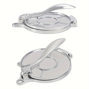 6.5 Inch Corn Tortilla Press Dough Press Corn Tortilla Maker Corn Tortilla Manufacturing Machine Press Press Cutter Patty Rotating Pizza Press Silvery