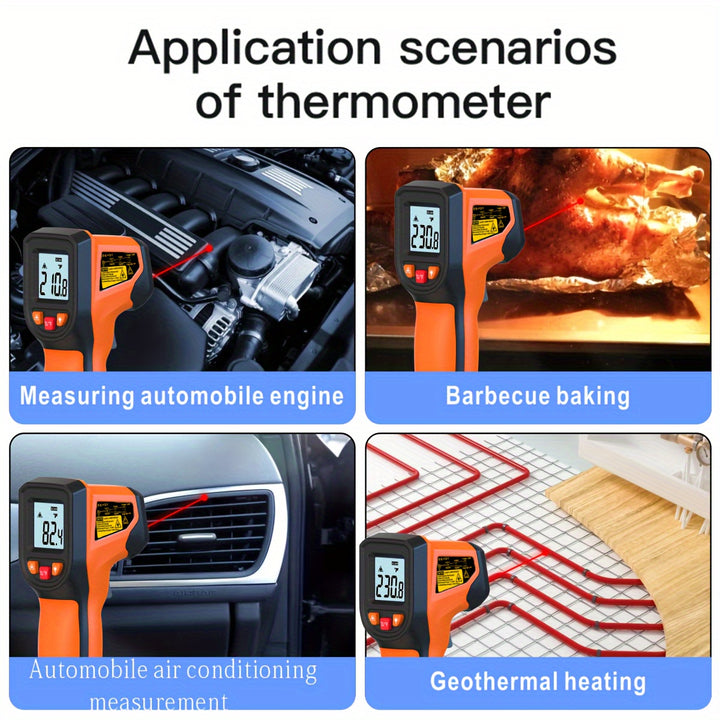 [Popular Choice] NJTY High-Precision Non-Contact Infrared Thermometer Gun - Digital Display, Durable Plastic, Battery Operated (AAA), Ideal for Cooking, Grills & Engines, Industrial Temperature Measurement