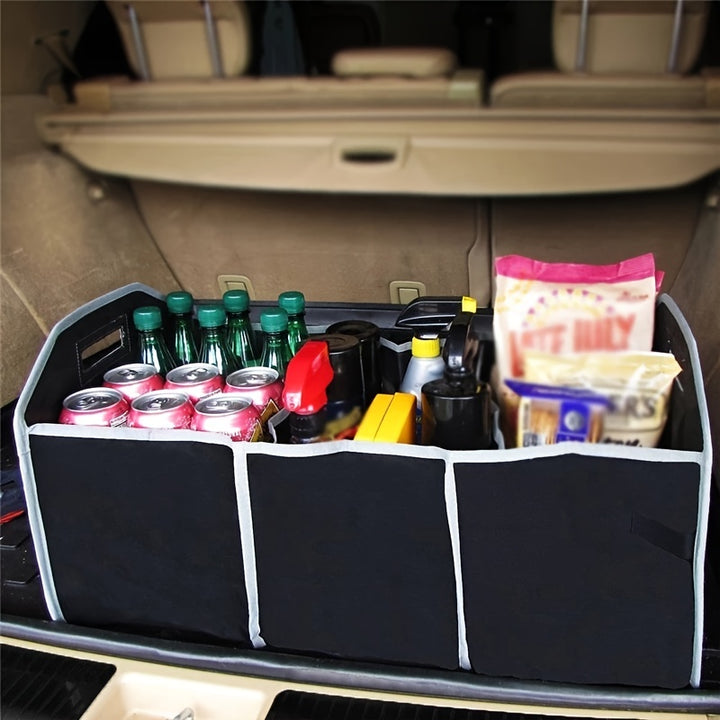 Foldable Black Car Trunk Cargo Storage Bag, Storage Box For Car And Trunk