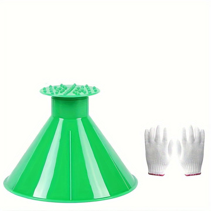 1pc Car Window Windshield Magic Ice Scraping Tool Kit - Includes Oil Funnel Snow Shovel, 1 Pair Insulated Gloves, and Efficient Winter Car Accessories for Easy Snow Removal