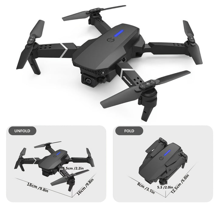 [Halloween] E88 Dual Camera Drone - Suitable for Beginners, Four-Axis Aircraft, Indoor and Outdoor Drones, Youngsters's Toy Drones, Perfect Gifts for Christmas, Halloween and Thanksgiving, Affordable Portable Aerial Photograp