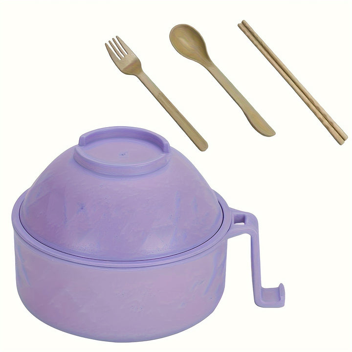 1set Ramen Bowl Set, Microwave Ramen Cooker Instant Noodles Bowl With Chopsticks, Rapid Ramen Noodles For College Dorm Room Essentials Dishwasher Safe Microwave Safe Student Bento Box, Instant Noodles Bowl With Chopsticks, Ra
