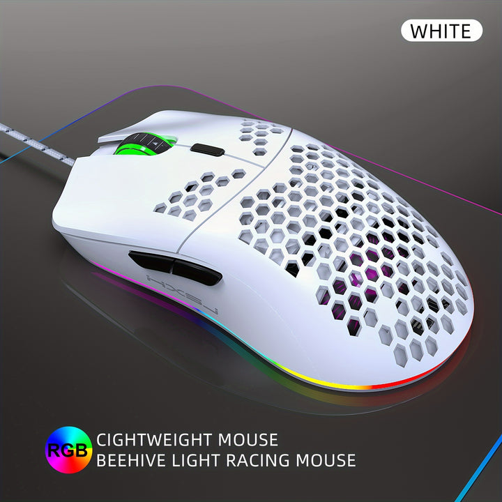 HXSJ-RGB Keyboard And Gaming Mouse Combo, Compact 68-Key Mini Wired Keyboard with RGB Lighting And a 1000-6400 DPI Mouse, Suitable for Gaming on PS4, Xbox, PC, Laptop, And Mac.