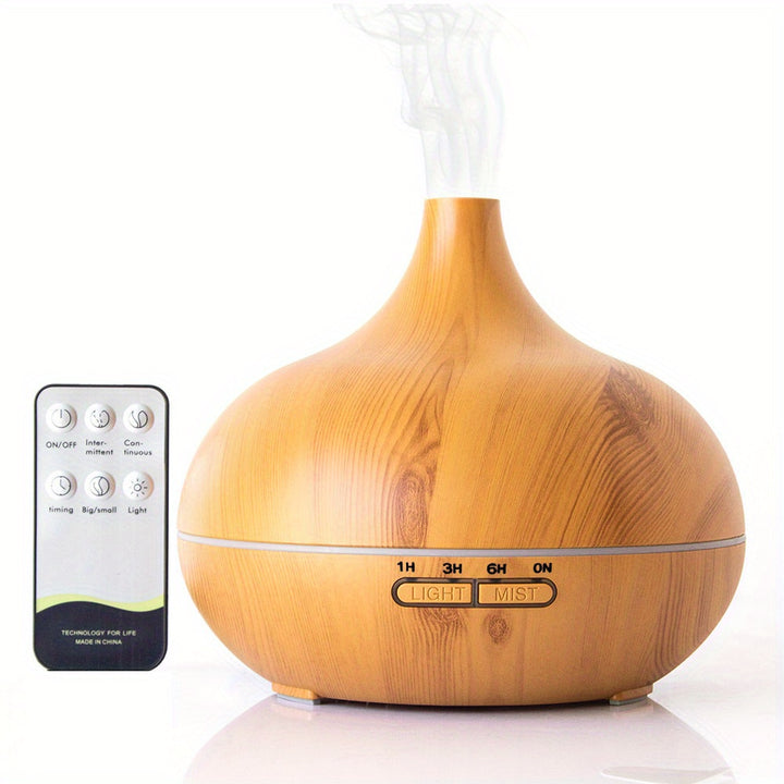 1pc 550ml Essential Oil Diffuser, Remote Control Diffusers For Essential Oils, Electric Ultrasonic Air Humidifier, Aromatherapy Diffuser With Waterless Auto-Off