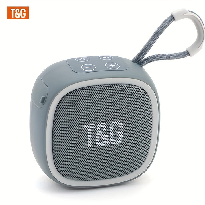 TG659 Kompakter kabelloser Lautsprecher – IPX4 wasserdicht, Hi-Fi-Sound, TWS 5.3, unterstützt TF-Karte und Radio, über USB wiederaufladbar, tragbar für Outdoor/Party, Mini, klein und süß, Geschenk