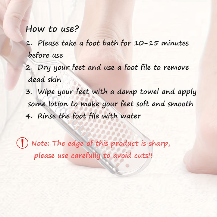 For Pedicure And Dead Skin Removal Metal Foot Scrubber - Callus Remover And Shaver For Feet Rasp