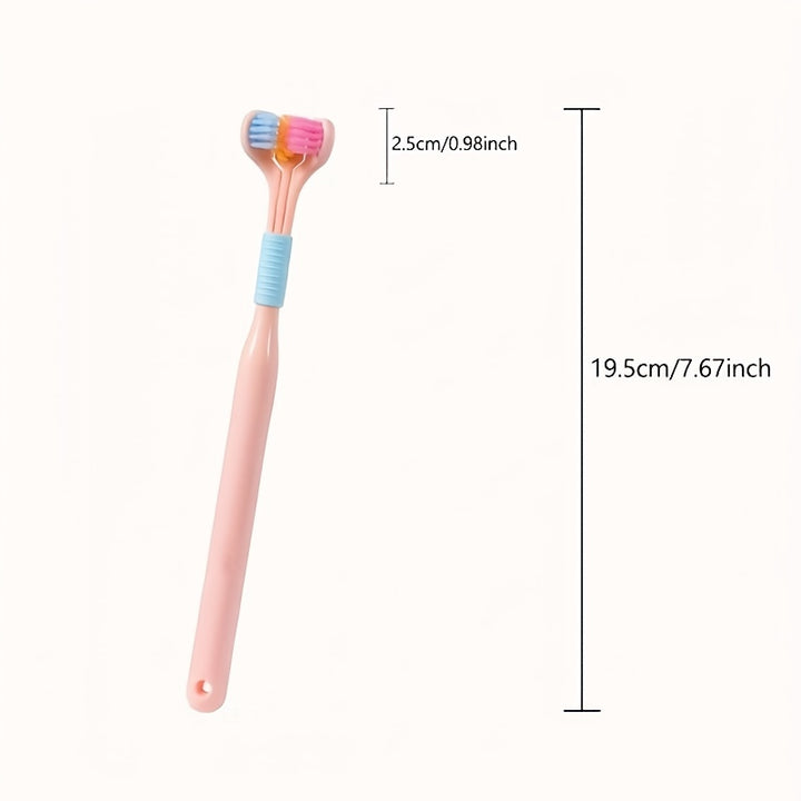 1pc Triple-Sided Soft Bristle Toothbrush for Gentle, Deep Cleaning - Travel-Friendly, Adult Oral Care