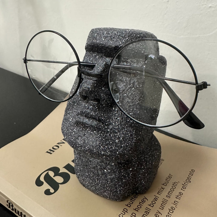 1pc Whimsical Easter Island Stone Glasses Holder - Fashion Glasses Display Stand for Home & Office Desk Decor, Durable ABS Resin Eyewear Organizer
