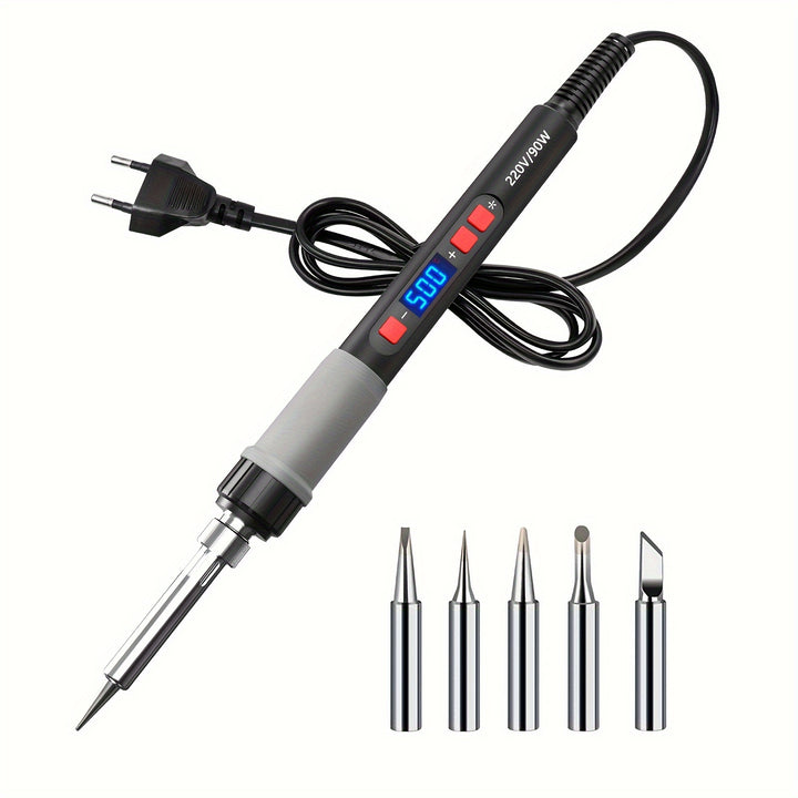 ILIBILIB 90W Smart Soldering Iron Kit with LCD Display - Adjustable Temperature 356-923°F, Rapid Heat, Non-Slip Grip, Ideal for DIY & Repairs, Blue